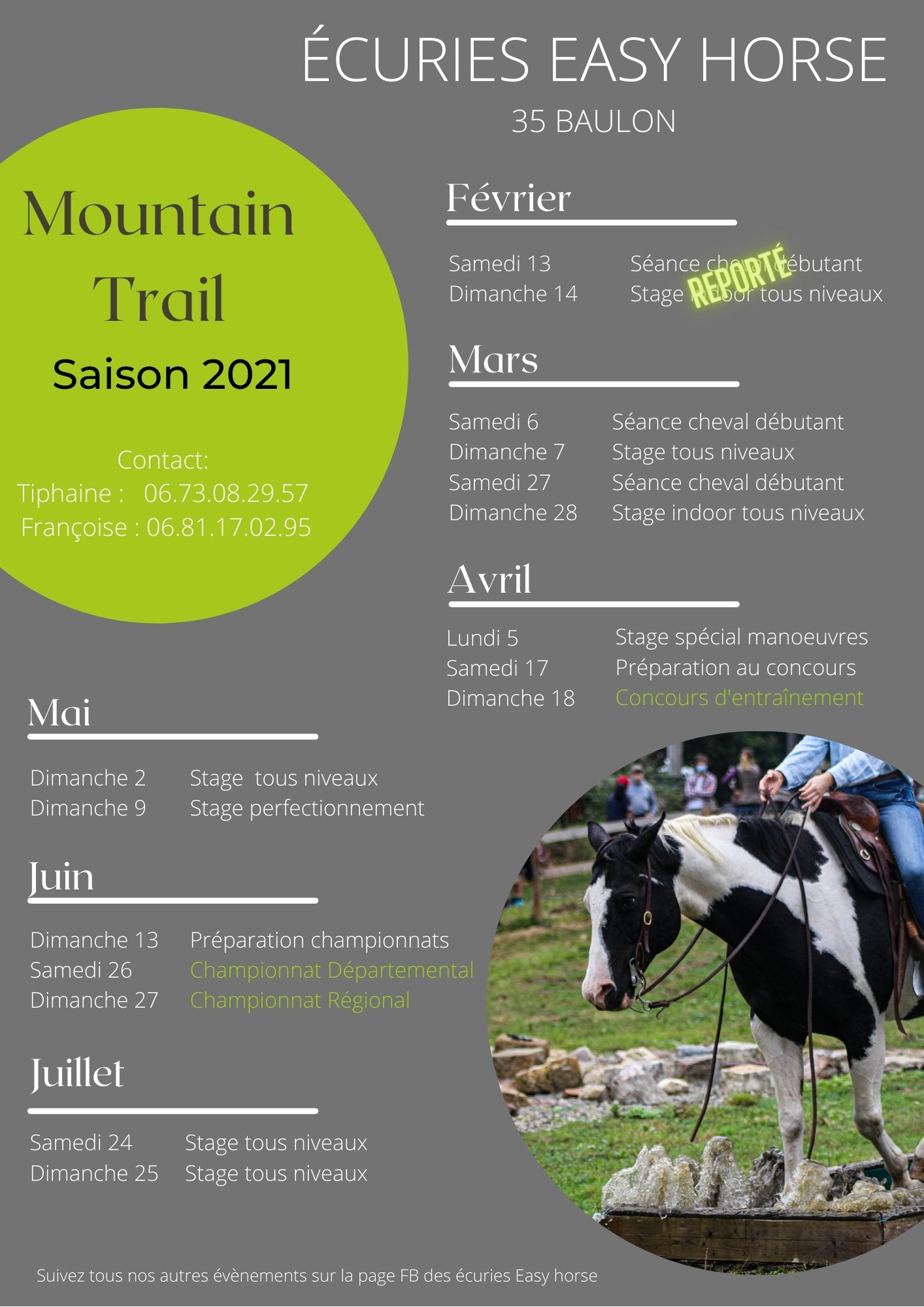 stages équitation éthologique et équitation western,Mountain Trail, Easy horse